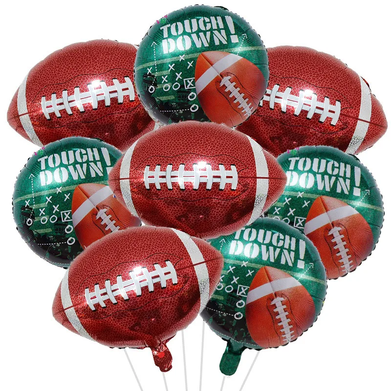 10-teiliges Sport-Luftballons-Set aus Aluminiumfolie – Fußball-, Basketball-, Rugby- und Baseball-Designs – perfekt für Sport-Themenpartys – Detail 10