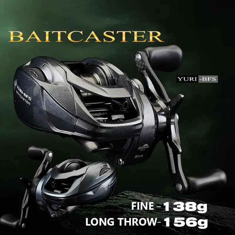 Mavllos YURI BFS Casting Reel Drag Power 5KG Ratio 5.2:1 Short Shaft  Aluminum Spool Light Bass Fishing Bait Casting Reel