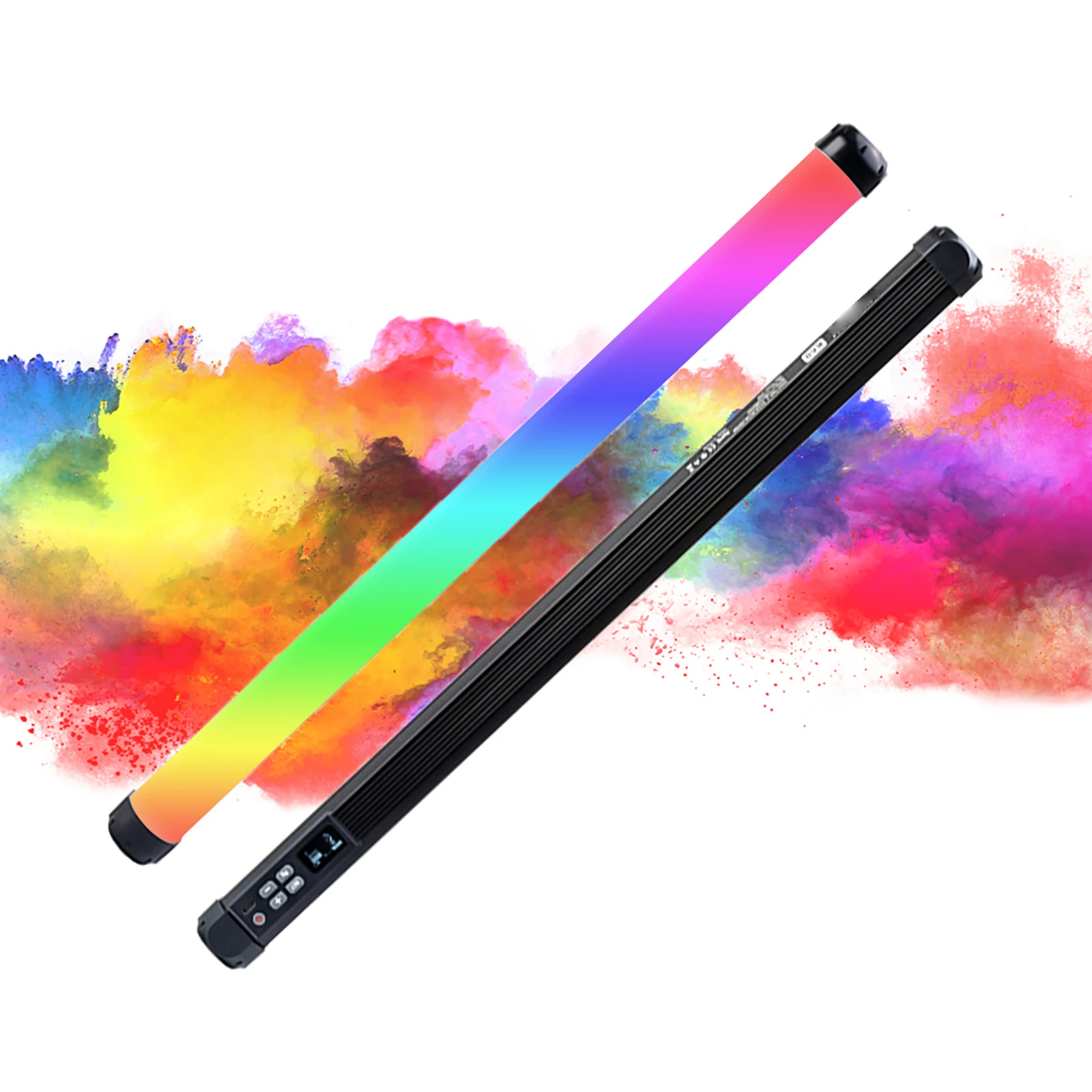 

20 Вт RGB светодиодный светильник, двухцветная световая трубка, портативный заполняющий светильник, палочка 2500–8500 К с регулируемой яркостью и специальными сценическими эффектами, OLED-экран