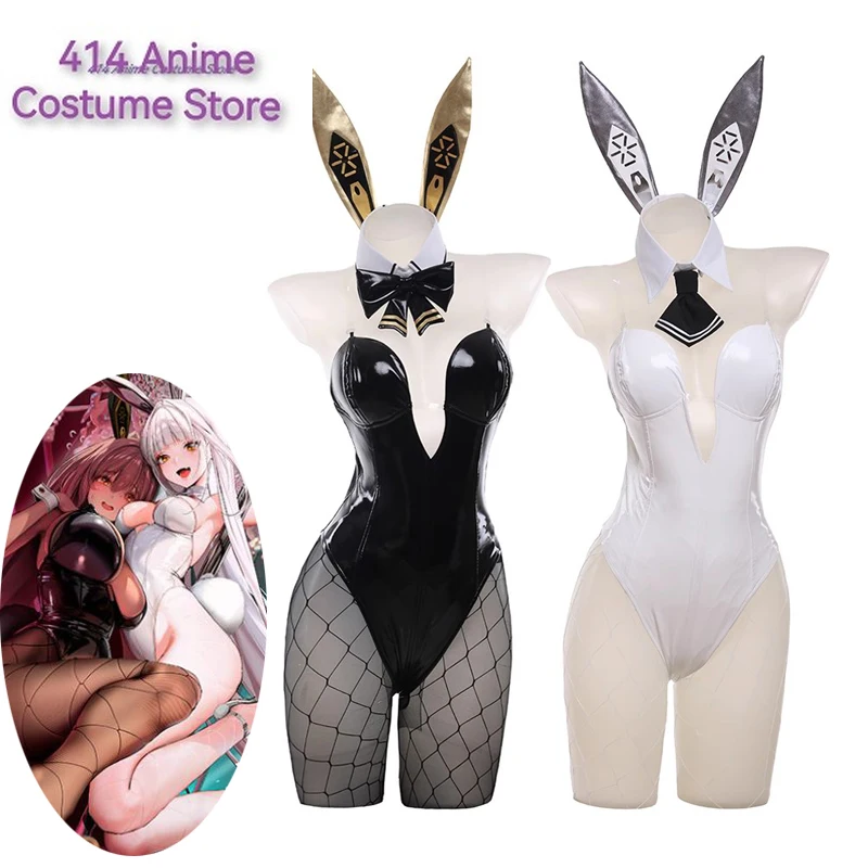 NIKKE Goddess of Victory Blanc Bunny Girl Costume Noir Bunny Suit Women Sexy Cosplay Suit White and Black Jumpsuits