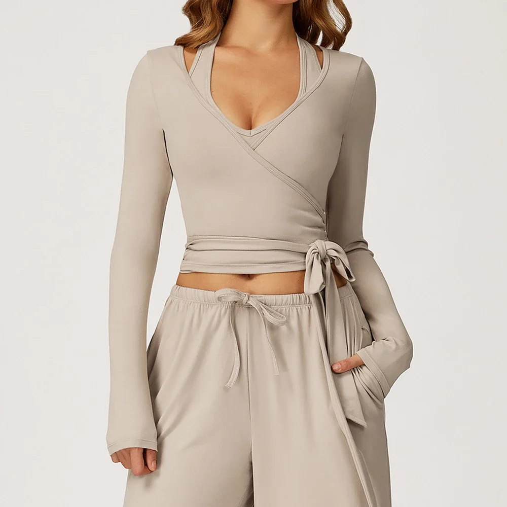 Women Yoga T-shirts Solid Sport Top Long Sleeve Yoga Jacket Women's Tracksuits Workout Running Shirts Quick Dry Fitness Gym Coat