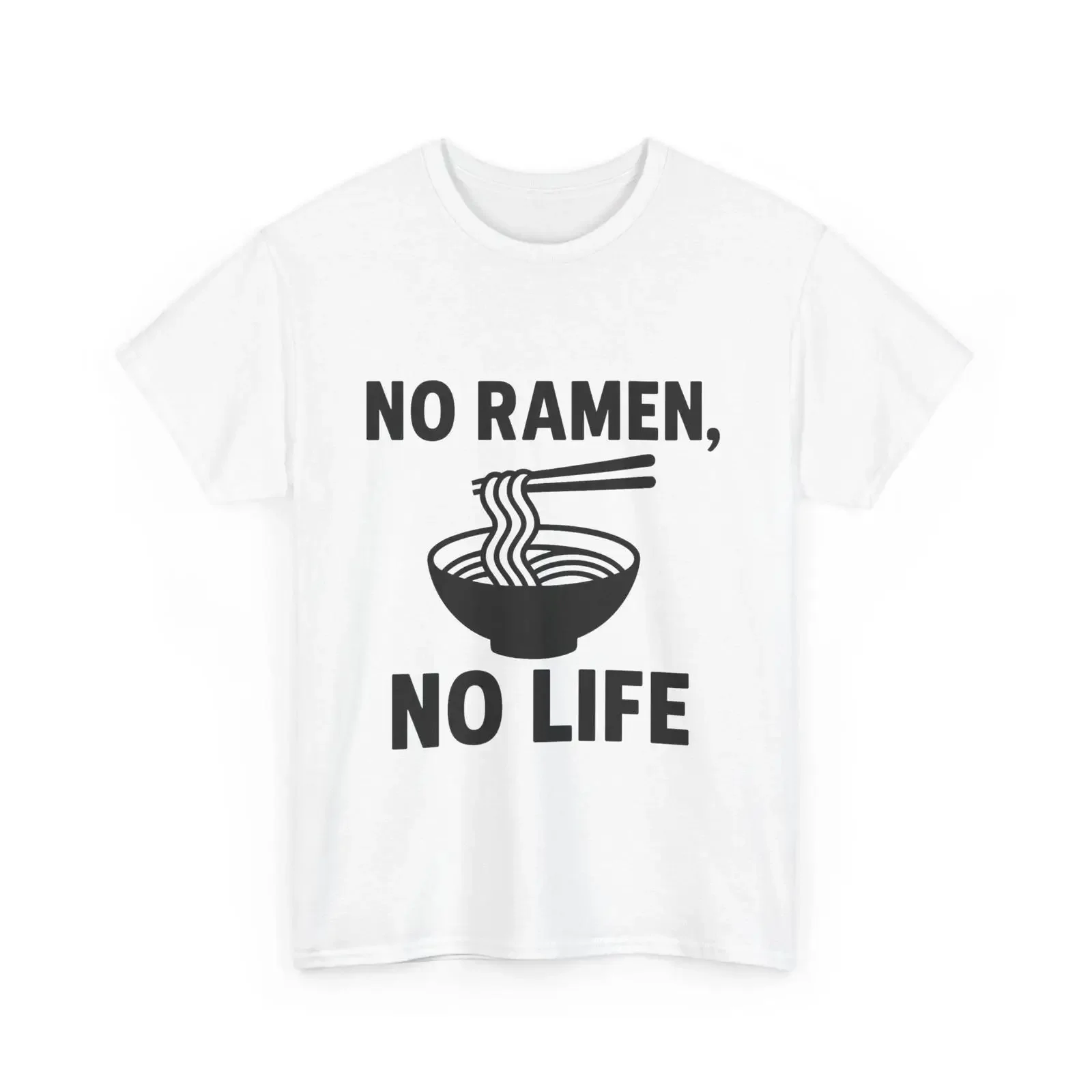 NO RAMEN LIFE Funny Japanese Food Pun T Shirt for Foodies vintage Washed Comfortable streetwear fashion graphic Unisex Stylish