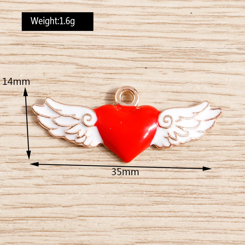 Tusember 10 Stück Neue Legierungs-Romantik-Valentinstags-Charms Rote Liebesherz-Anhänger für DIY-Armband-Schlüsselanhänger-Schmuckherstellung – Detail 15