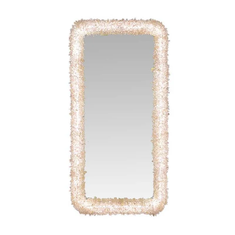 

Natural crystal floor lamp full body dressing mirror household bedroom fitting mirror clothing store floor large mirror lamp