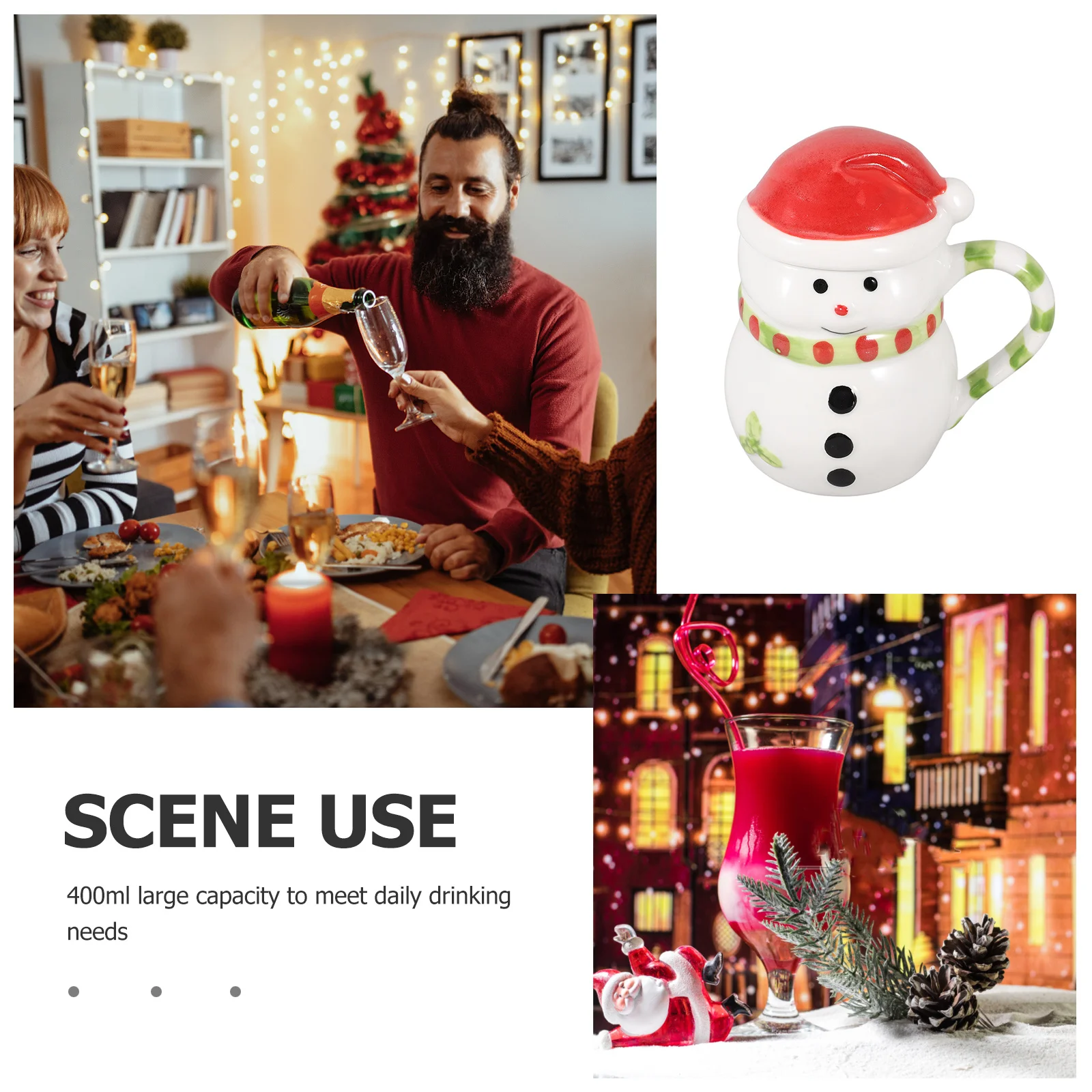 

Ceramic Snowman Christmas Mug Coffee Milk Cup Exquisite Design Home Office Festival Gift Snowman Coffee Mug Water Cup