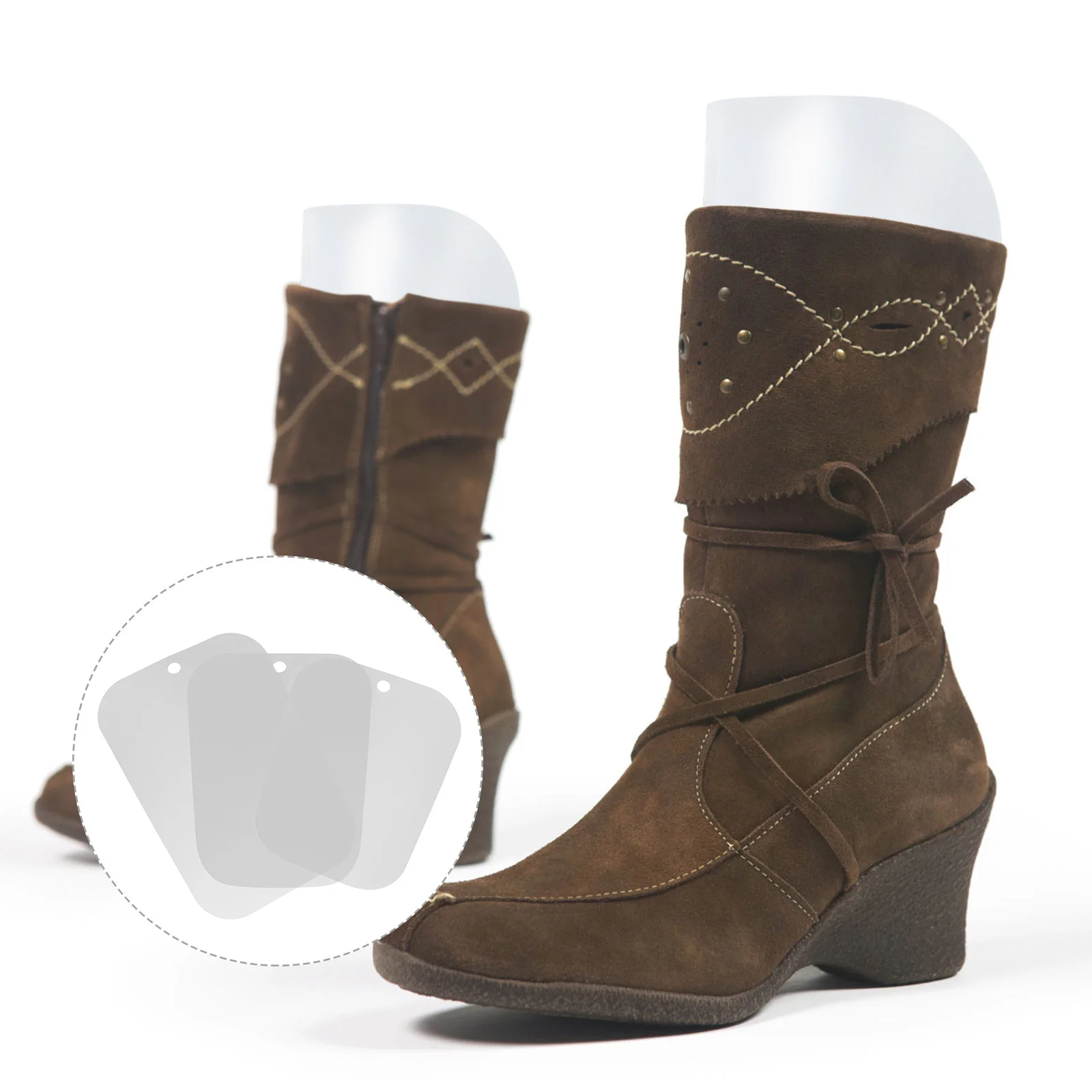 4 pares de soportes para botas, moldeadores de zapatos, inserciones de plástico duraderas y ligeras para botas altas, mujeres y hombres, inserciones reutilizables con forma de bota de pie