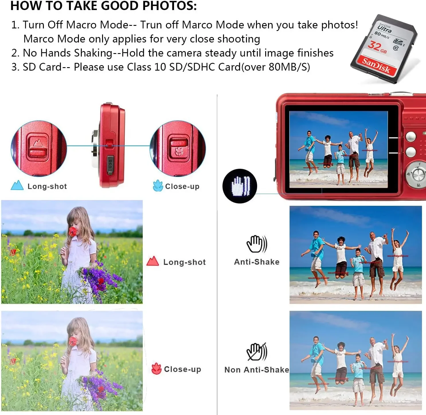 HD Mini Câmeras Digitais para Crianças, Apontar e Atirar Câmeras Digitais para Estudantes e Iniciantes, Presentes de Natal