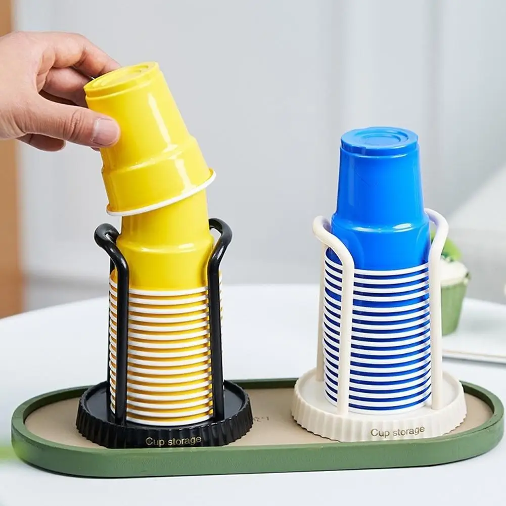 Disposable Cup Storage Holder Rack Shelf Water Tea Cups Plastic Dispenser Mug Display Stand Organizer Home Organization Supplies view 5