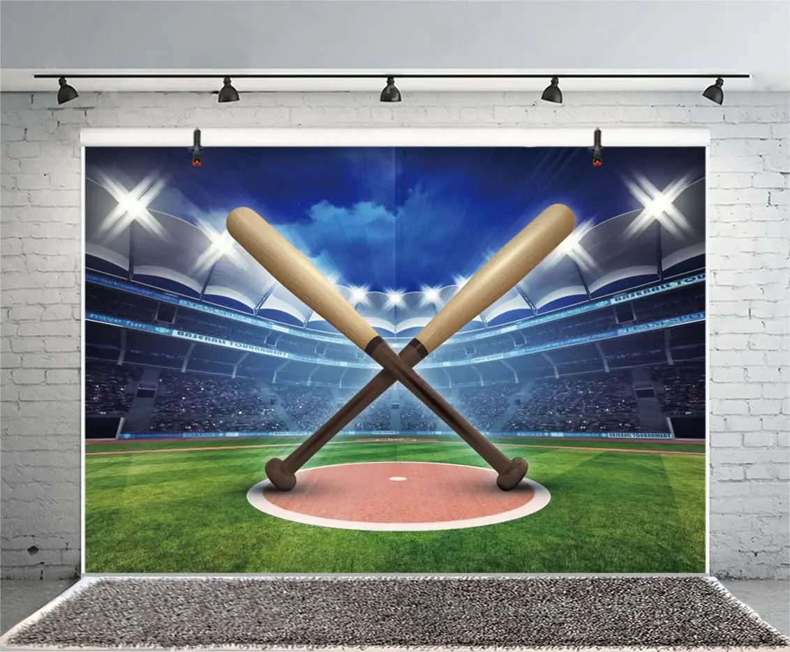 Photography Backdrop Baseball Sports Game Stadium Pictures Newborn Boy Children Portrait Photo Booth Shooting Family Background