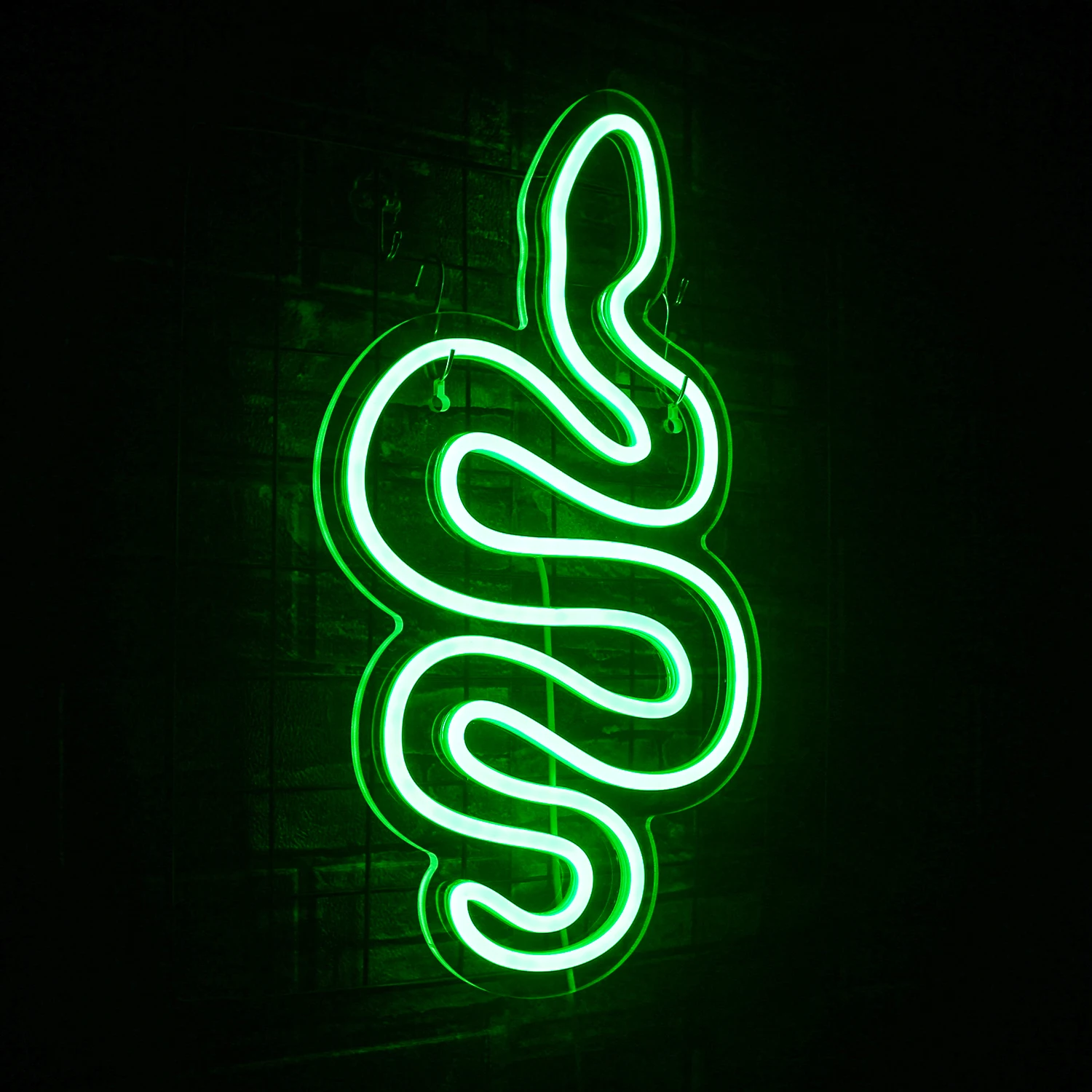 Panneau Néon Vert Serpette, Lumière LED, Esthétique, Décoration Murale Personnalisée, pour Maison, Boutique, Bar, Chambre à Coucher, ix,