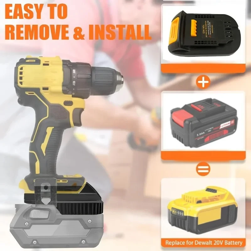 

Battery Adapter Converter EIN18DL for Ein-hell 18V Li-ion Battery Convert To for Dewalt 20V Battery for Dewalt Power Tools Drill