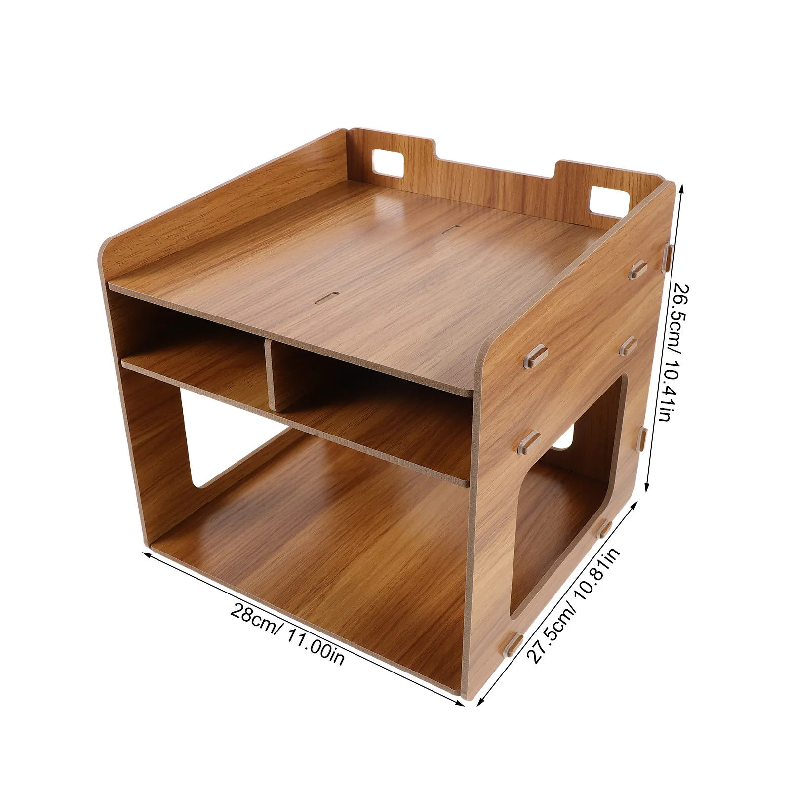 Wood Printer Riser Stand Organizer Desktop Storage Shelf Home Office Documents Books Paper Files