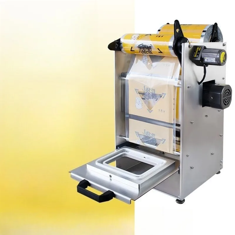 

Small commercial peanut bud black duck braised flavor hand pressure semi-automatic fast food takeaway box sealing machine