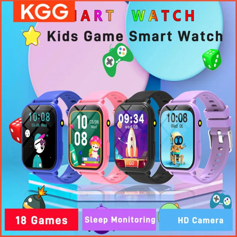 

Детские игры, умные часы, 18 игр, 1,83 дюйма, HD-камера, подсчет шагов, мониторинг сна, фонарик, умные часы, подарки для детей, мальчиков и девочек