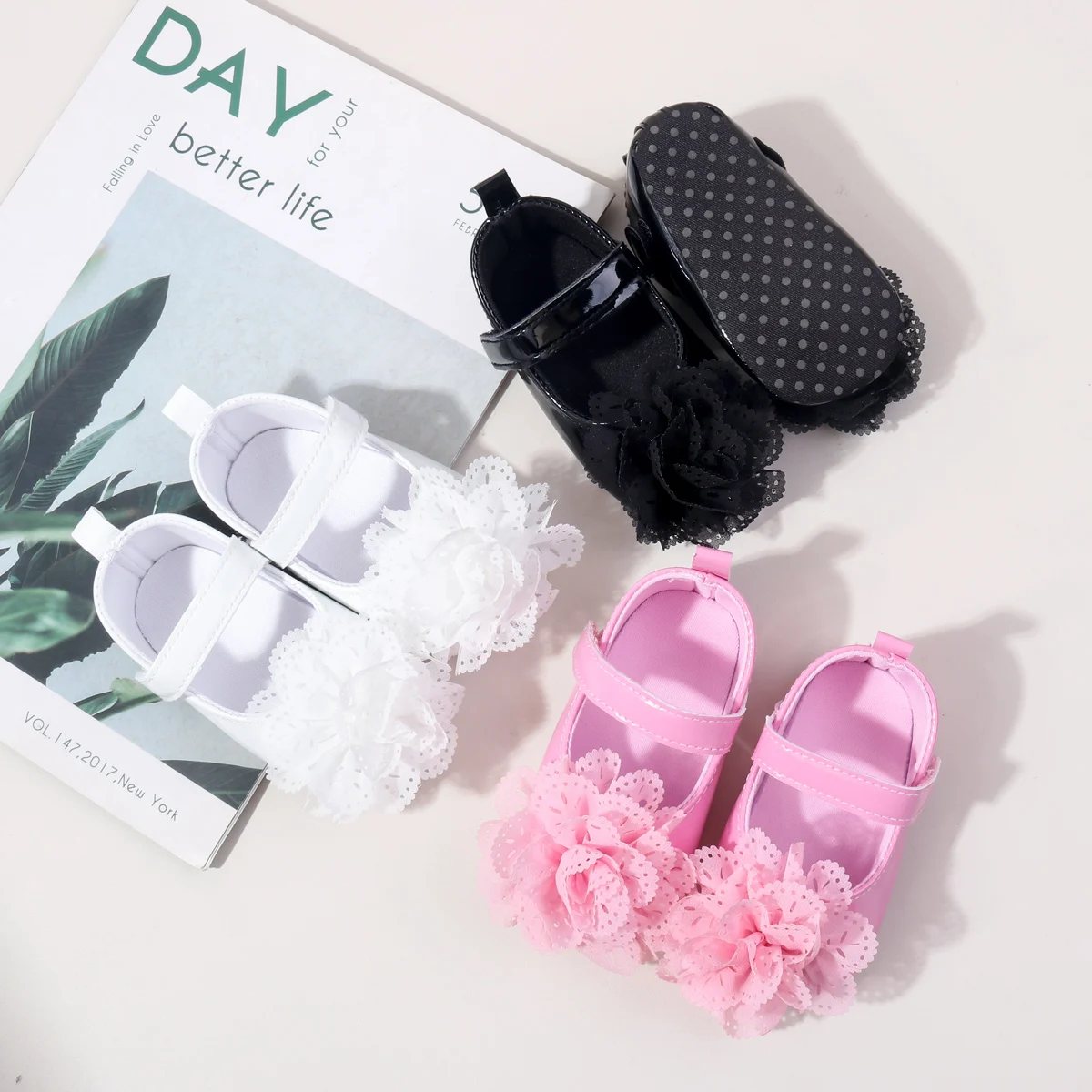 

Spring 2025 Collection Cute Lace Flower Girl Princess Shoes With Anti-Slip Soles, Baby Girl's Walking Shoes For Toddlers