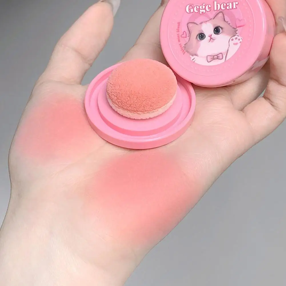 Cute Sponge Face Blusher Matte Natural Cheek Tint Brightening Cosmetics Hachimi Cat Girl's Beauty Makeup Sponge Blush Mud