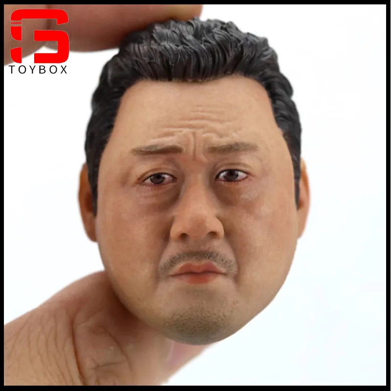 

1/6 Korea Uncle Ma Tong Seok Head Sculpt PVC Male Soldier Head Carving Model Fit 12 Inch Fat Action Figure Body Dolls