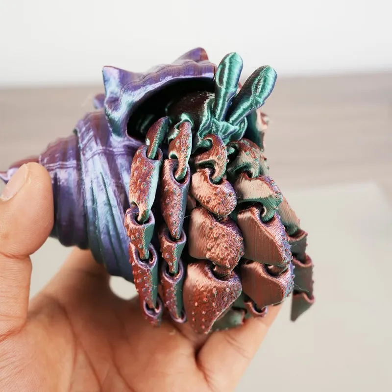 3D Printed Hermit Crab Jointed Model Detachable and Movable One-Piece Articulated Crab Model Children's Toy Model Of Hermit Crab