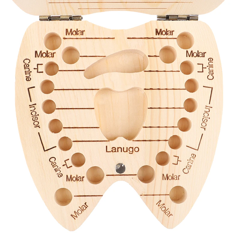 Zahn Fee Box 1pc Milchzähne Lagerung Sammeln Zahn Fee Geschenk Personalisierte Holz Baby Mädchen Junge Zahn Veranstalter Boxen M