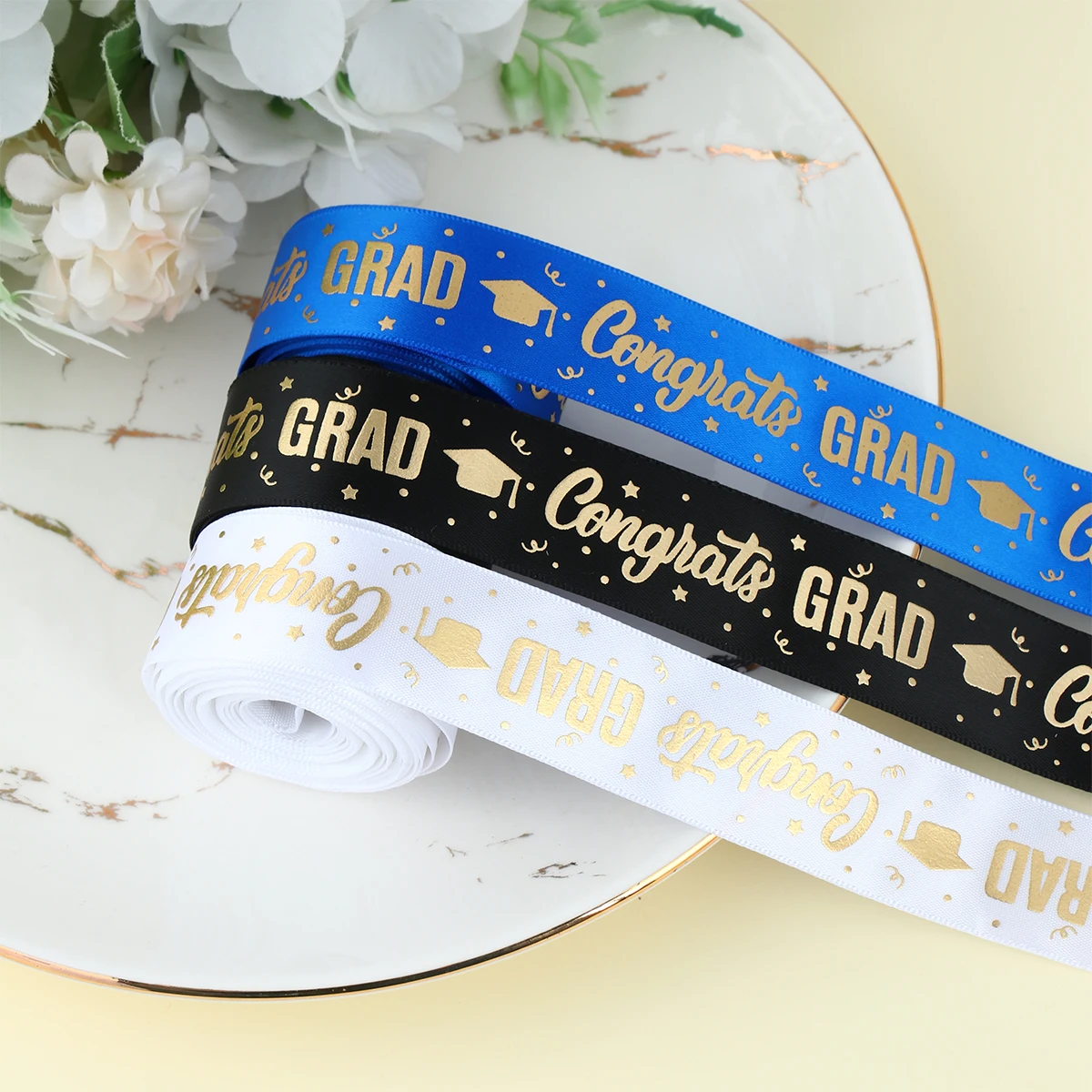 Graduation Satin Ribbon Bronzing Congrats Grad Graduation Ribbons Congratulation Ribbon Gift Wrapping Graduation Decoration 2025