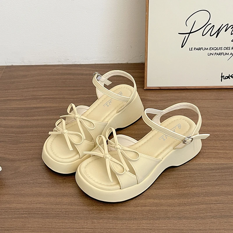 

High-heel Platform Summer Sandals for Women, 2026 New Style, Beach and Seaside Style, Bow Tie Design