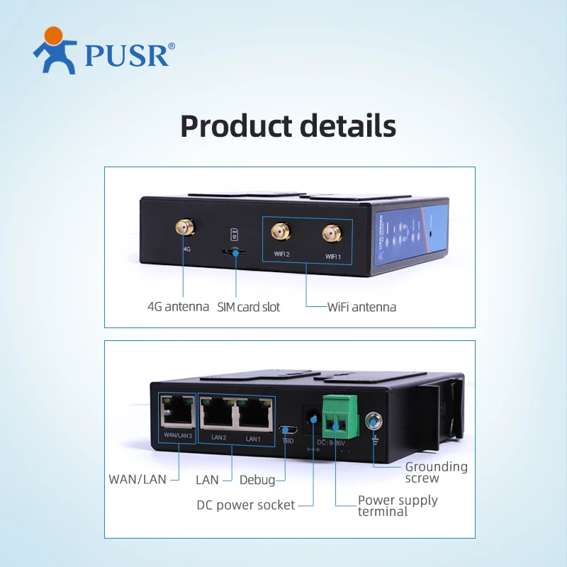 2025OpenVPN With Sim Card para EMEA/Southeast Asia/Latin/Austra USR-G806w Industrial WiFi Enhanced Lte Celular 4G Router Suporte