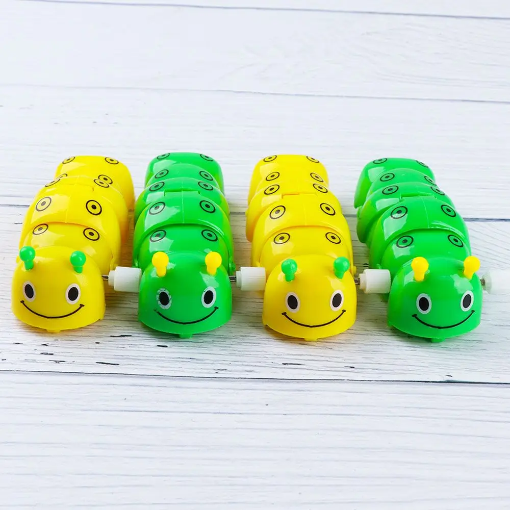 Presentes de plástico engraçado adorável brinquedo de corda em forma de lagarta brinquedo de relógio de desenho animado