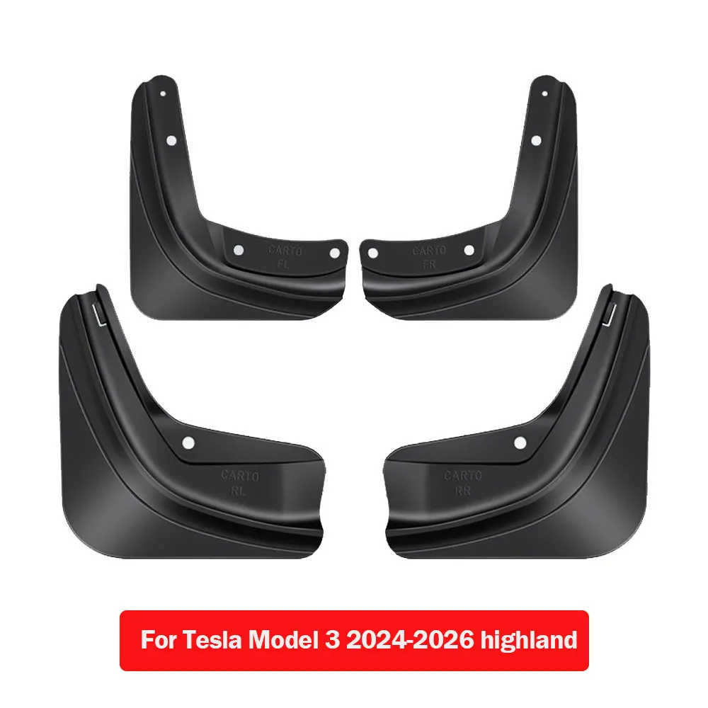 Voor Tesla Model Y Model 3 Highland 2026 Accessoires Spatlappen Blijf schoon Bescherm Verf Militaire kwaliteit Alle weersomstandigheden Spatschermen