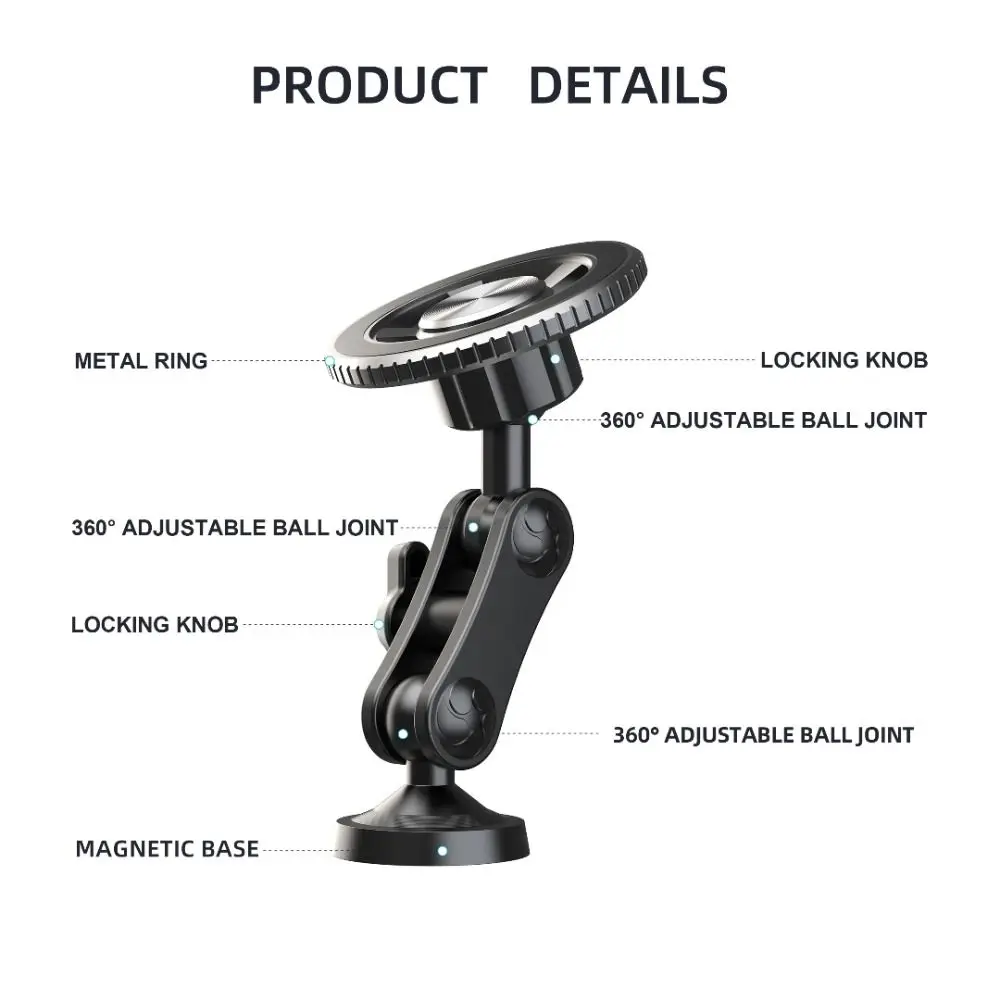 

Two-Way Magnetic Suction Gym Phone Bracket Adjustable Foldable Traning Selfie Phone Holder Portable Universal