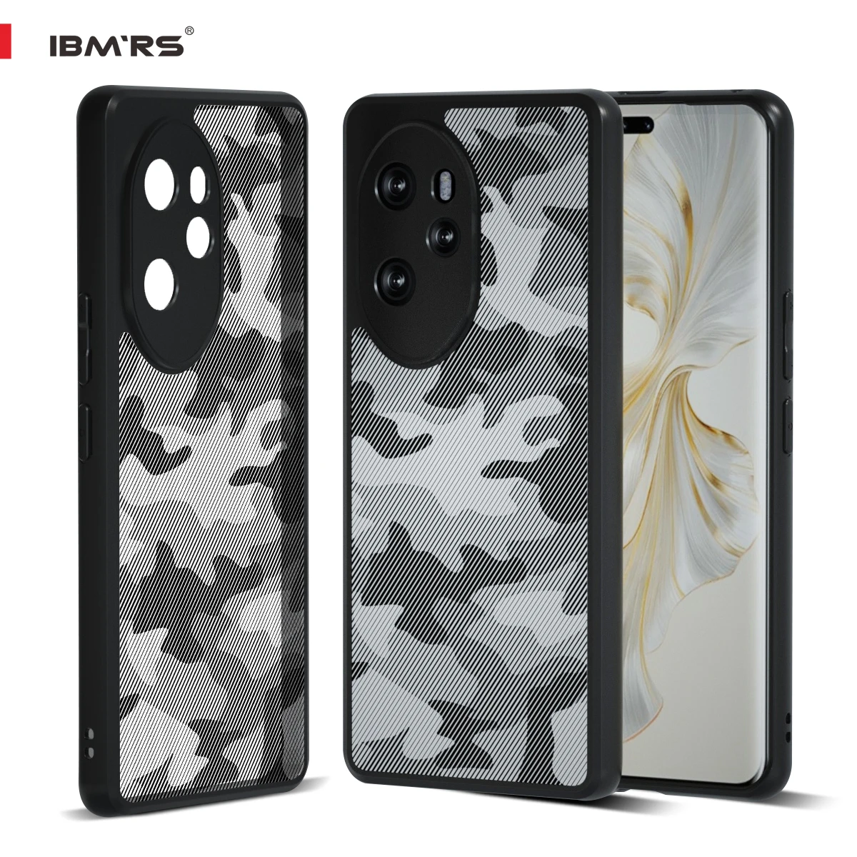

IBMRS for Honor 100 Pro Camo Phone Case, Shockproof Cover, PC+TPU Dual Layer Heavy Duty Armor