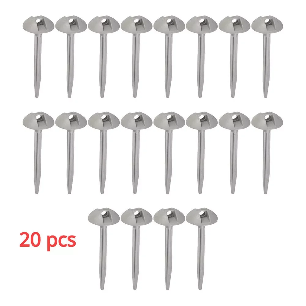 20pcs Heavy Duty Plastic Mushroom Domed Ground Sheet Tent Pegs Awning Carpet Set For RV Camping Vehicle Campervan Accessories
