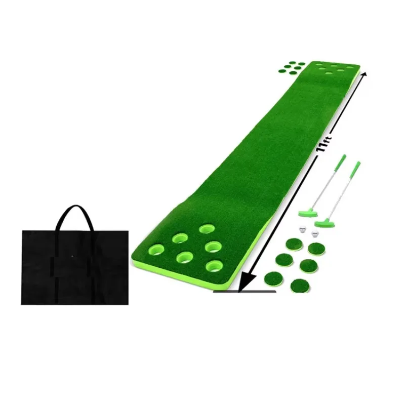 

Golf Mat Game Set Short Game Trainer for Office Parties and Backyards with Covers Indoor/outdoor 12 Hole Green Putting Green