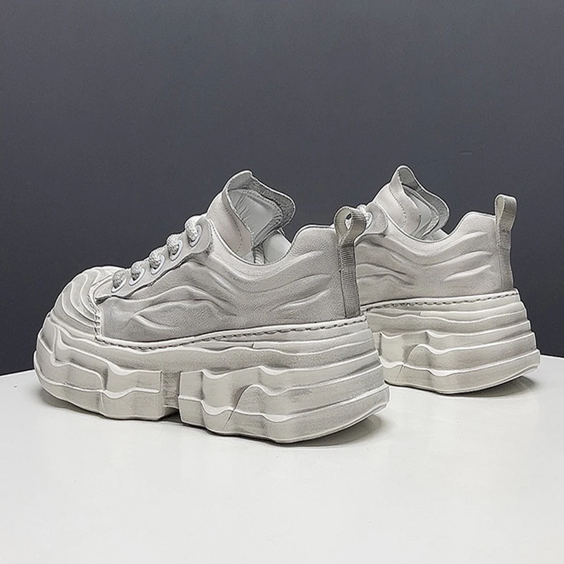 Retro Cowhide Leather Men's Sneaker Designer Shell Toe Stripe Genuine Leather Luxury Man Shoes Foamed Rubber Lightweight Tenis