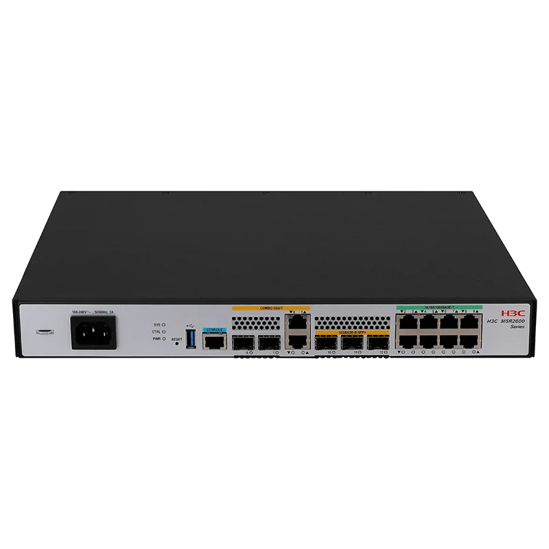 H3C Enterprise Router MSR2630E-X1 5WAN + 8LAN قابل للتحويل 10G Enterprise Network Gateway IPv6 راوتر كامل جيجابت عالي السرعة