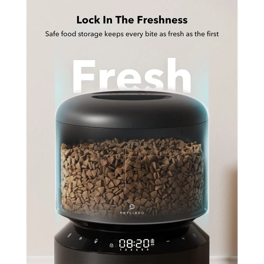 

Automatic Cat Feeder, Automatic Dog Food Dispenser with Freshness Preservation, Timed Pet Feeders for Dry Food