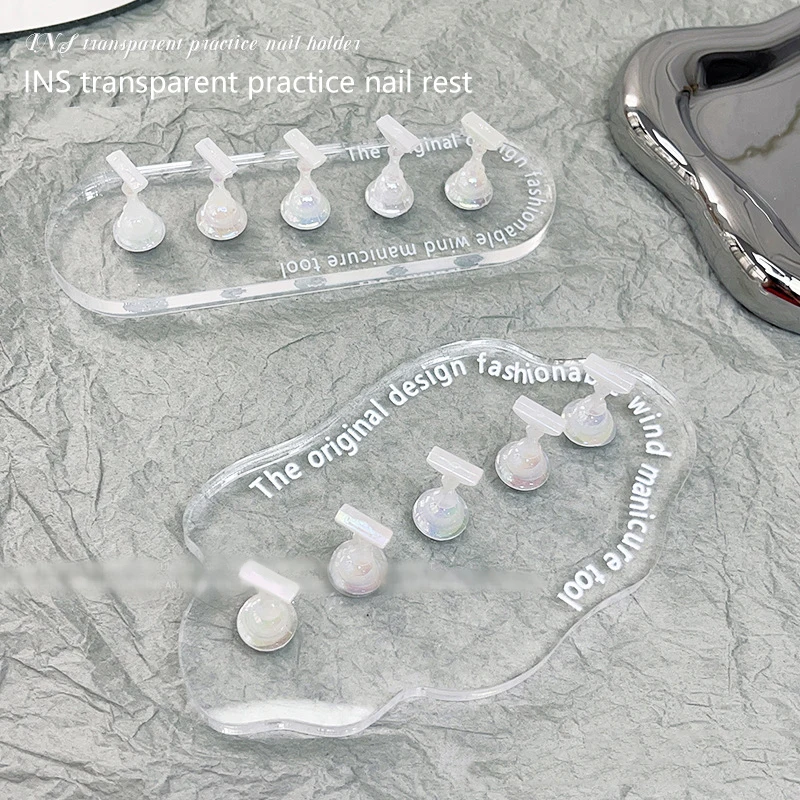 

Magnetic Nail Holder False Nail Tip Practice Stand Crystal Base Holder Nail Art Display For Art Salon DIY & Practice