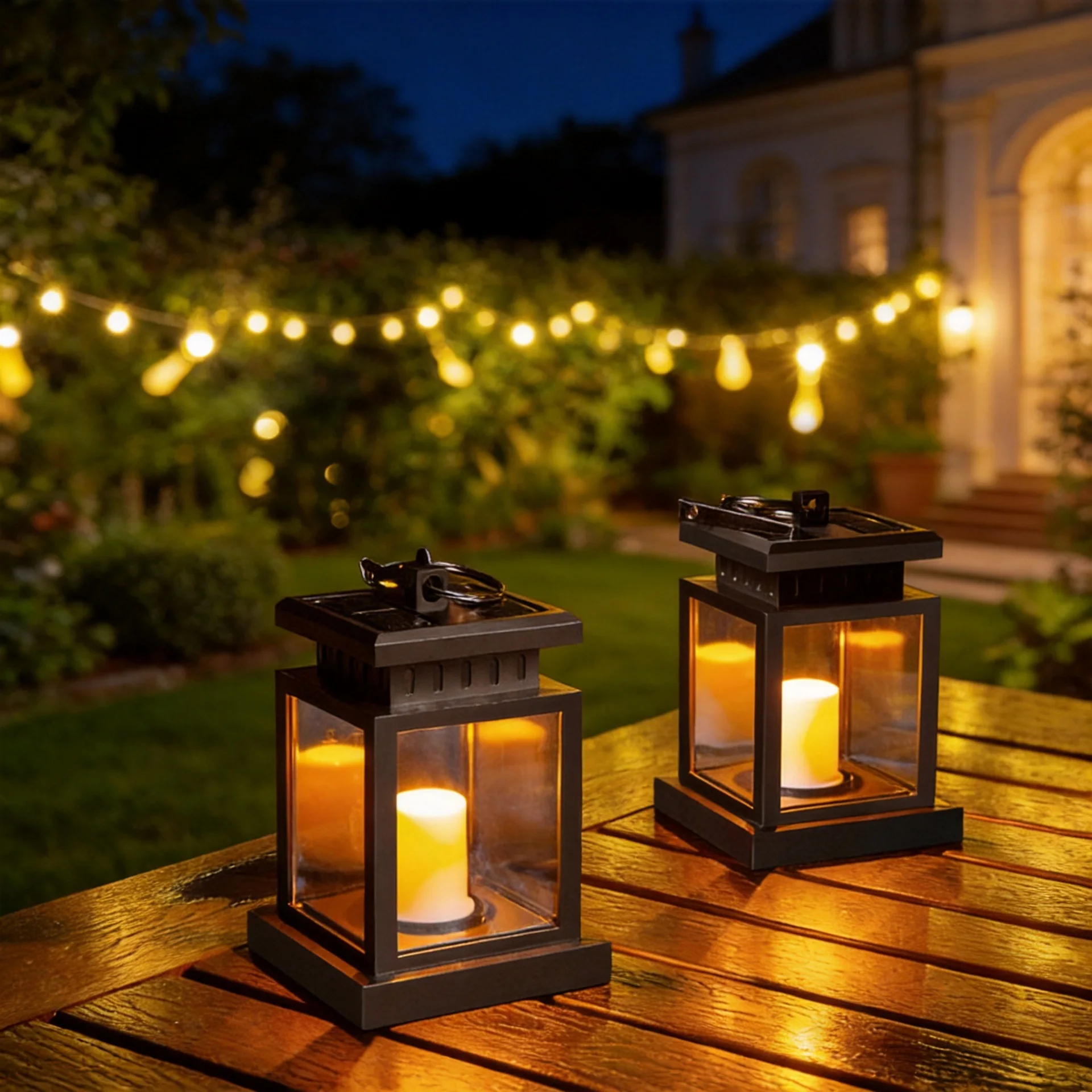 Solar light household outdoor garden decoration garden light retro atmosphere LED candle hanging light outdoor waterproof
