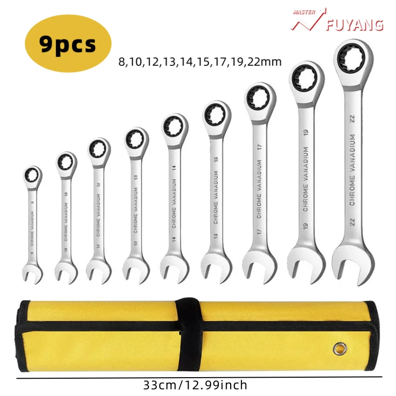 Yellow Cloth Bag Fixed Head Wrench Wrench Set Wrench Kit Hand Tools Auto Repair Tools