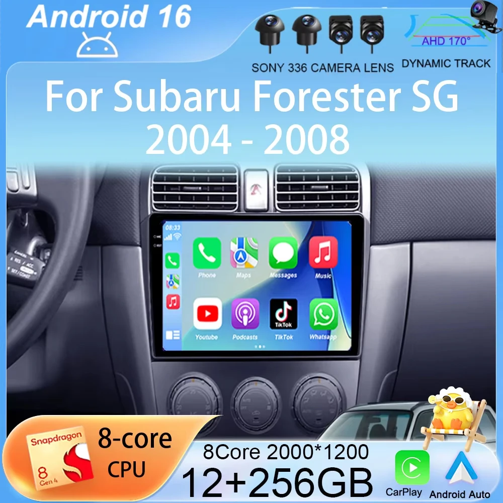 

Carplay Car Radio Android 16 For Subaru Forester SG 2004 - 2008 Multimedia Video Player Auto DSP GPS Navigation 2din DVD Stereo