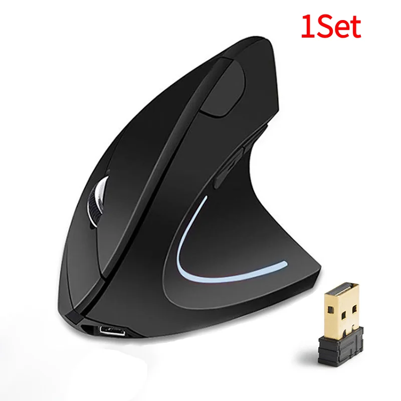 1Set Vertical Mouse Ergonomic 2.4GHz Wireless Optical Mice 3 Adjustable 6 Buttons For Laptop PC Computer Desktop‘