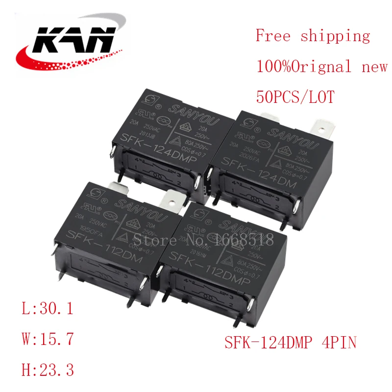 

Free shipping 50pcs Air conditioning special relay SFK-124DMP 24VDC 20A 250VAC 4PIN Original New