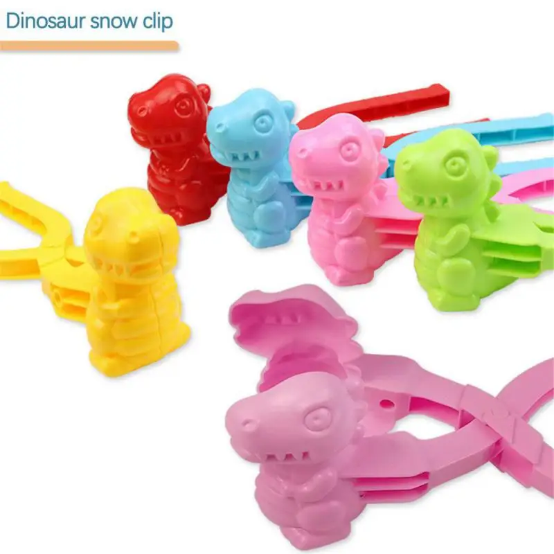 Clip de bola de nieve en forma de dinosaurio para niños, molde de bola de nieve, fabricante de muñeco de nieve, herramienta de lucha de nieve, regalo de invierno al aire libre