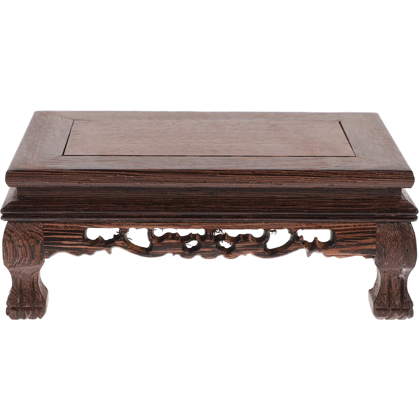 

1Pcs Premium Wood Flowerpot Base Chinese Style Rosewood Holder for Mini Fish Tank Craft Adornment Retro Display Platform