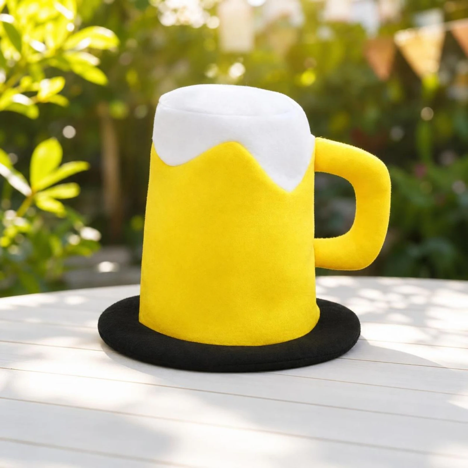 Chapéu de Caneca de Cerveja Divertido com Topo de Espuma Macio e Grande para Festas, Festas à Fantasia e Cabines de Fotos