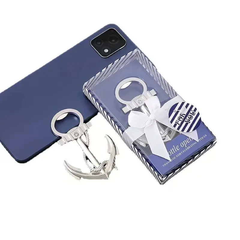 1pc Silver Anchor Shape Beer Bottle Opener Gifts Wedding Favors for Guests Package Beer Openers Tools Alloy Bar Decoration