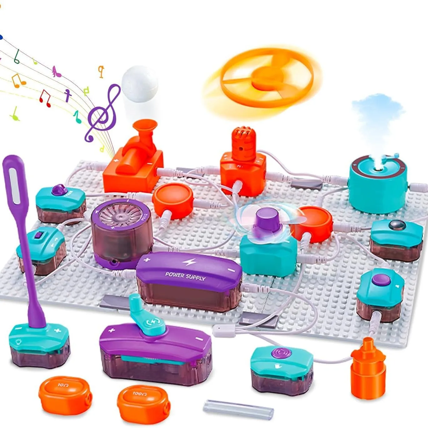 مجموعة تجارب العلوم الجذعية للأطفال - مكعبات بناء إلكترونية ألعاب تجربة دائرة الفيزياء للتعليم والتعلم