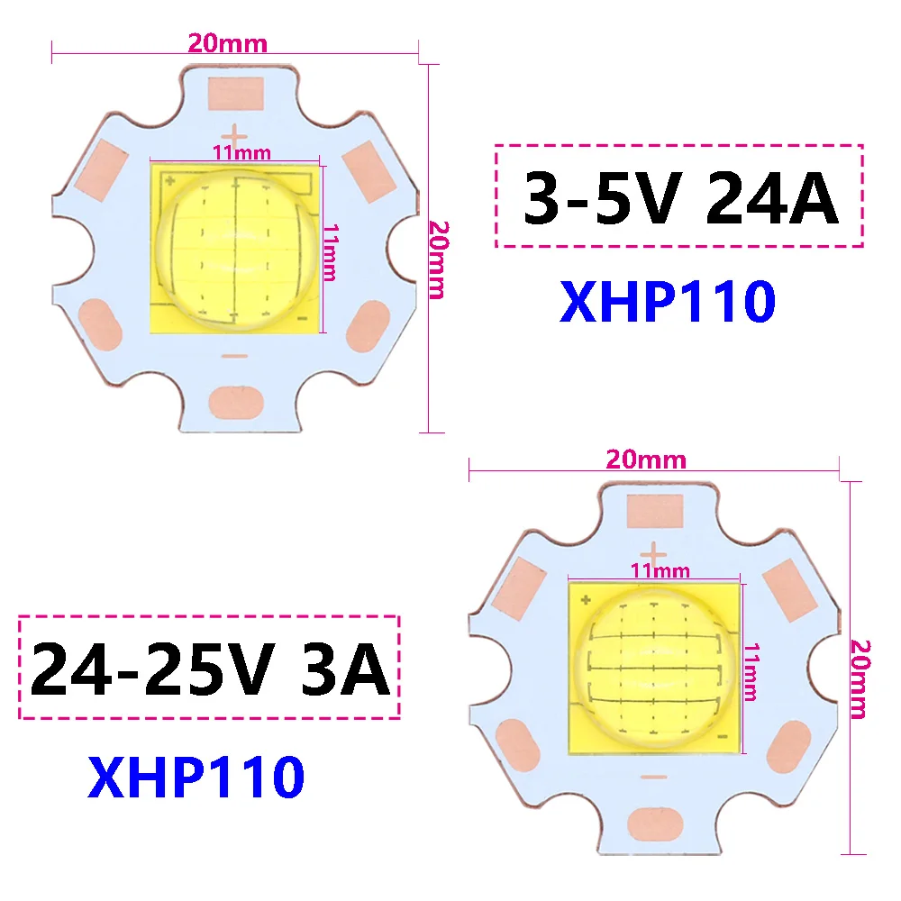 LED Beads 10W 18W 30W 36W 54W 72W 3V/6V/24V XHP50/70 XHP90 XHP110 LED COB For Flashlight Car Light Diving Light Source White