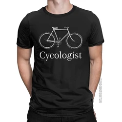 Funny Cycologist Mountain Bike T-Shirts Men Crewneck 100% Cotton T Shirts Classic Short Sleeve Tee Shirt Plus Size Tops