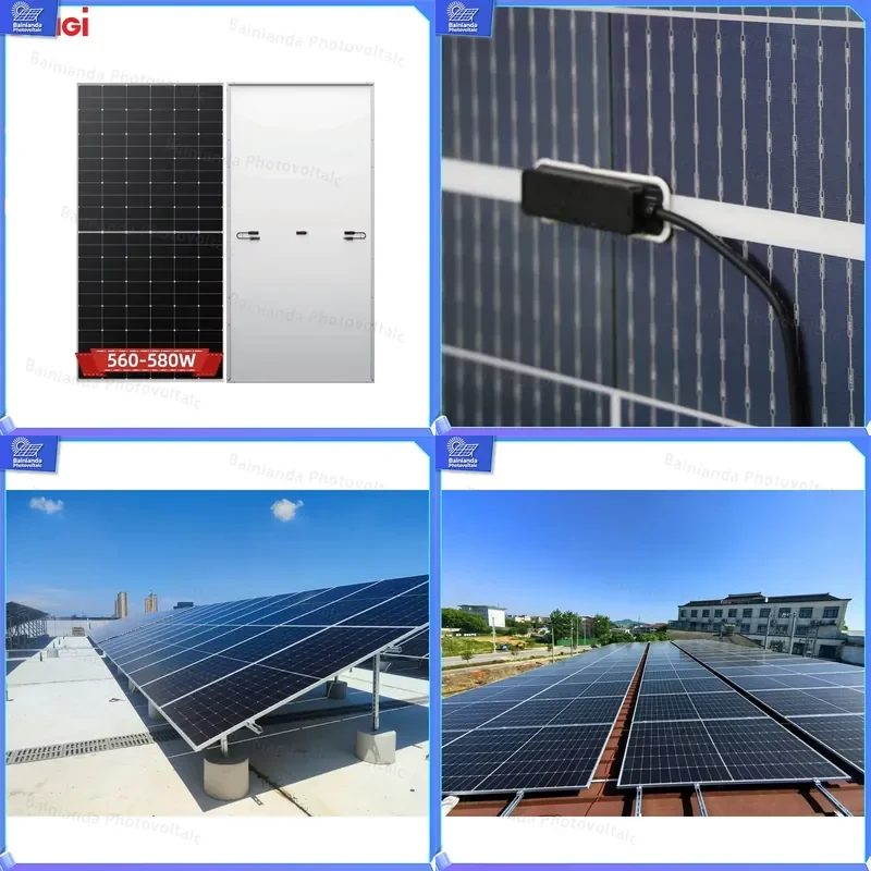 Panel Solar LONGi Hi-MO 6 Explorer 560W 570W 580W Mono PERC, Eficiencia del 22.5%, Celda de 182 mm, Módulo Solar Fotovoltaico Bifacial de 72 Celdas