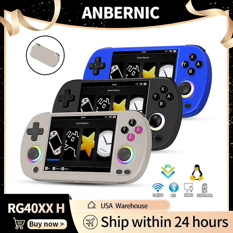 

ANBERNIC RG40XX H Handheld Game Console 4.0"IPS Screen 3200mAh Linux 64-bit Retro Player With RGB Light Joystick 5000 Games Gift